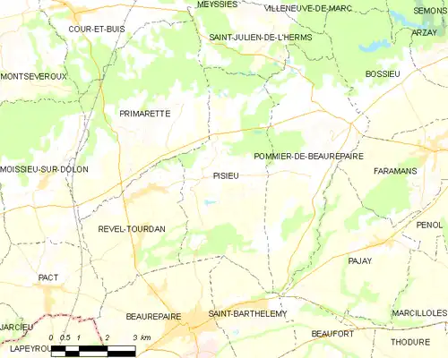 Detailkaart van de gemeente