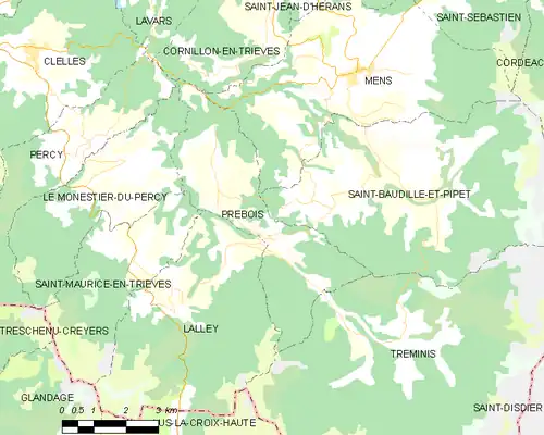 Detailkaart van de gemeente