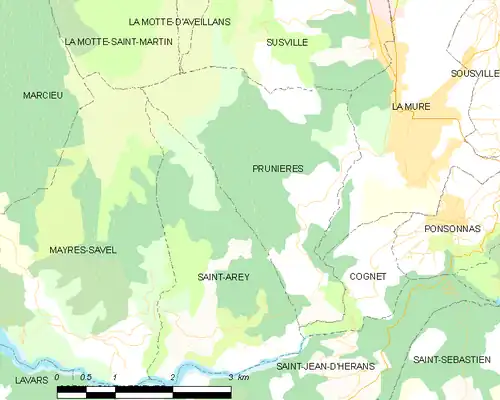 Detailkaart van de gemeente