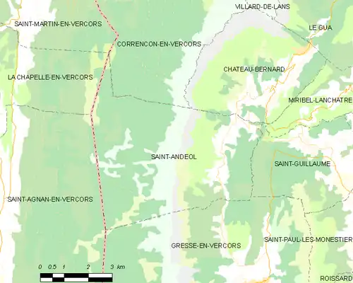 Detailkaart van de gemeente