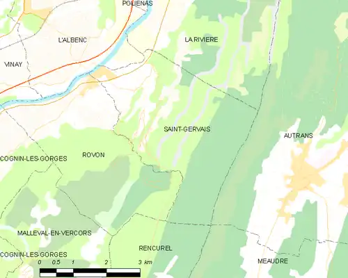 Detailkaart van de gemeente