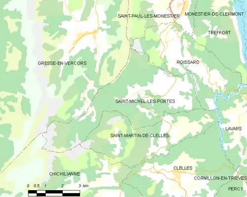 Detailkaart van de gemeente