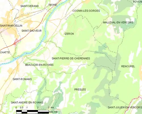 Detailkaart van de gemeente