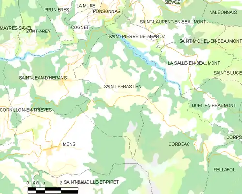 Detailkaart van de gemeente