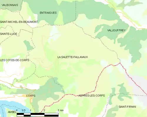 Detailkaart van de gemeente