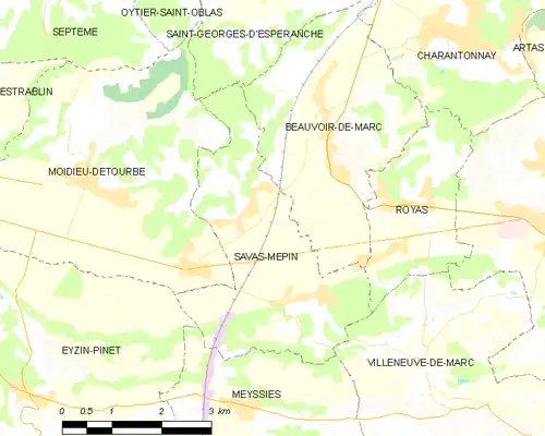 Detailkaart van de gemeente