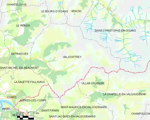 Detailkaart van de gemeente