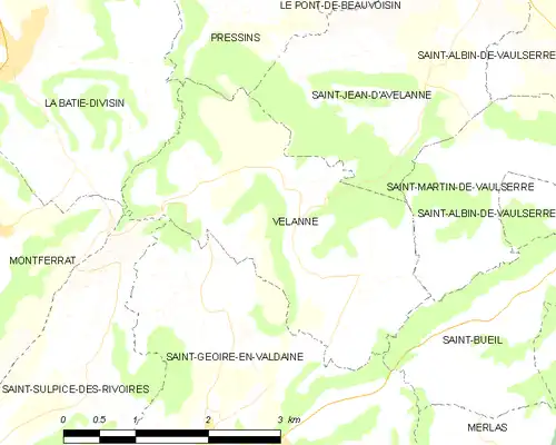 Detailkaart van de gemeente