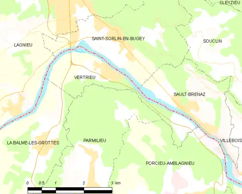 Detailkaart van de gemeente