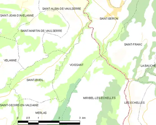 Detailkaart van de gemeente