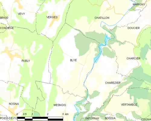 Detailkaart van de gemeente