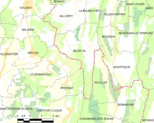 Detailkaart van de gemeente