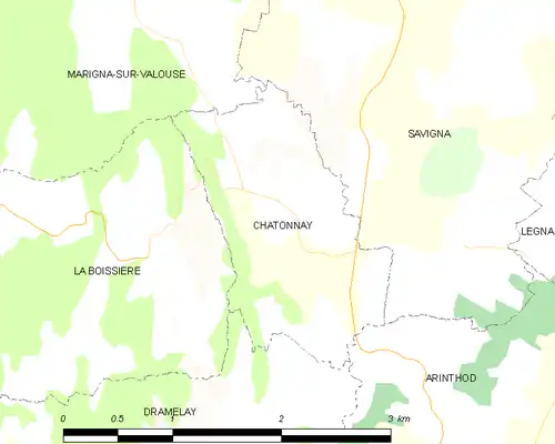 Detailkaart van de gemeente