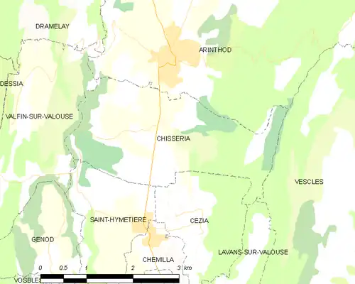 Detailkaart van de gemeente