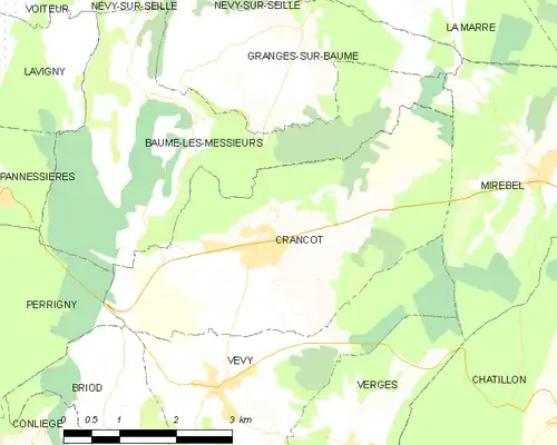 Detailkaart van de gemeente