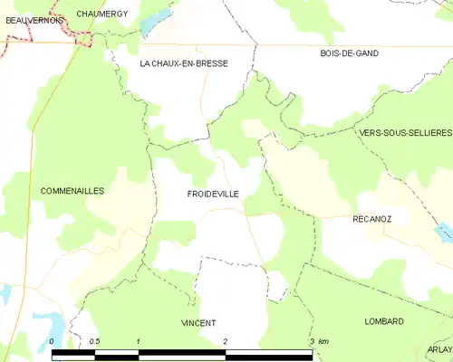 Detailkaart van de gemeente