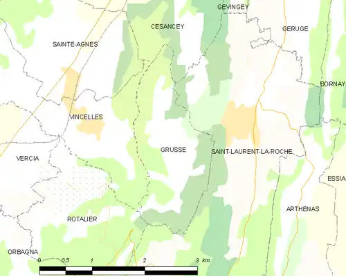 Detailkaart van de gemeente
