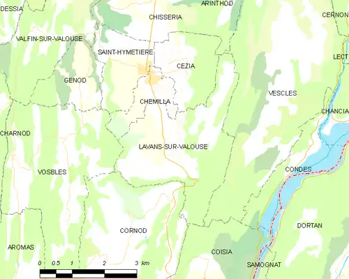 Detailkaart van de gemeente