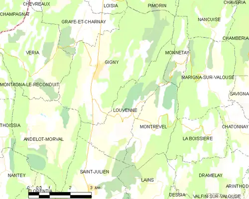 Detailkaart van de gemeente