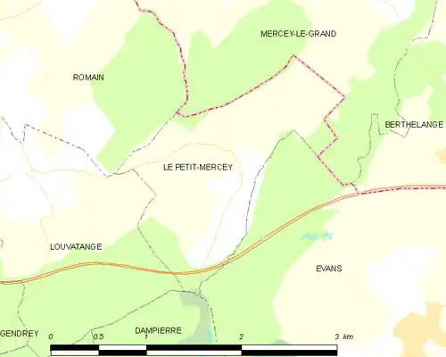 Detailkaart van de gemeente