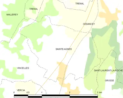 Detailkaart van de gemeente