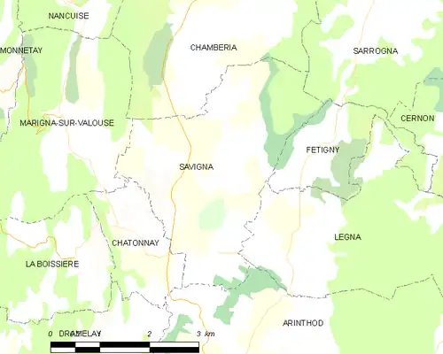 Detailkaart van de gemeente