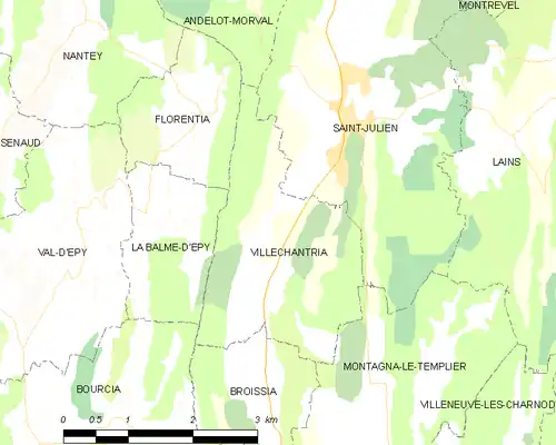 Detailkaart van de gemeente