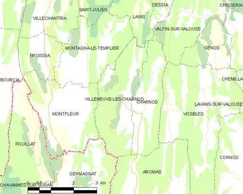 Detailkaart van de gemeente