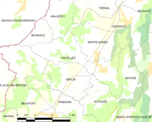 Detailkaart van de gemeente