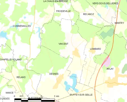 Detailkaart van de gemeente