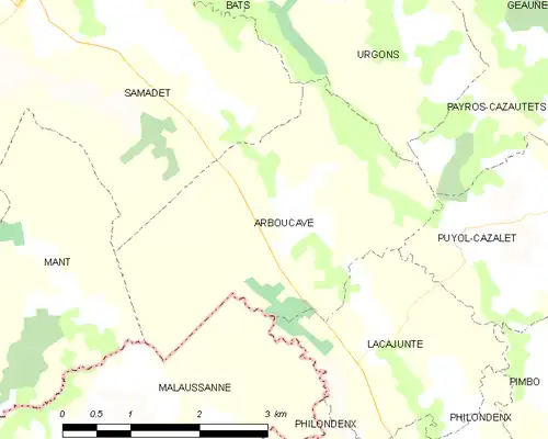 Detailkaart van de gemeente