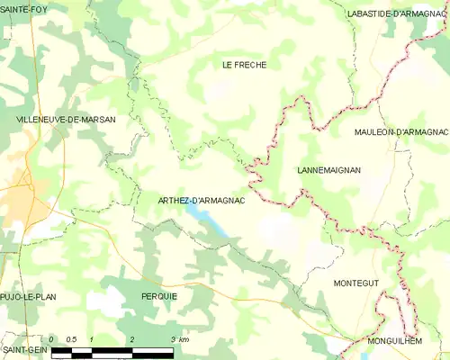 Detailkaart van de gemeente