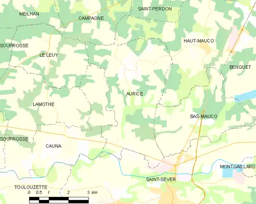 Detailkaart van de gemeente