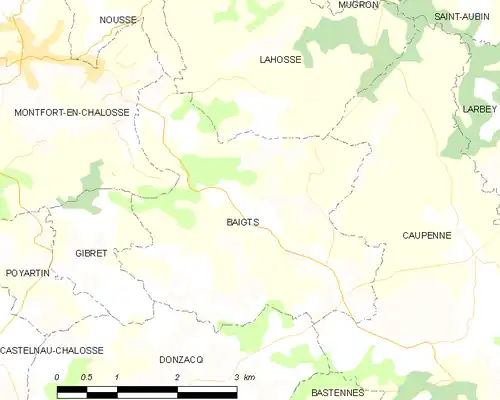 Detailkaart van de gemeente