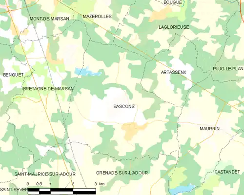 Detailkaart van de gemeente