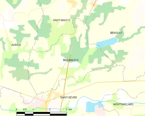 Detailkaart van de gemeente