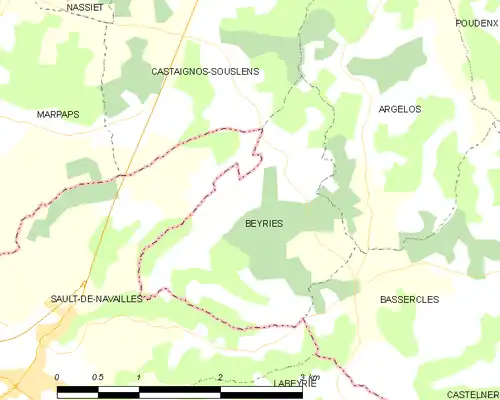 Detailkaart van de gemeente