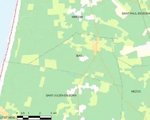 Detailkaart van de gemeente