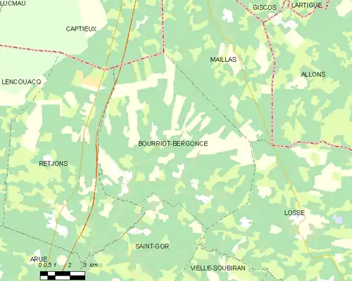 Detailkaart van de gemeente