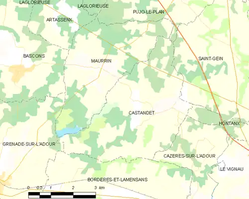 Detailkaart van de gemeente