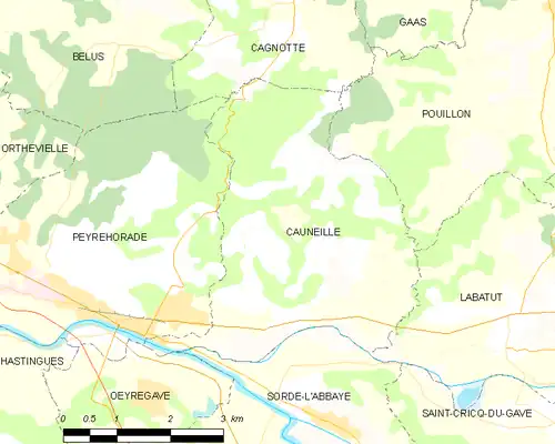 Detailkaart van de gemeente