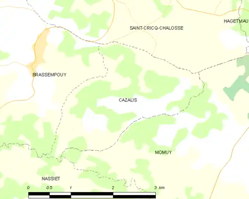 Detailkaart van de gemeente