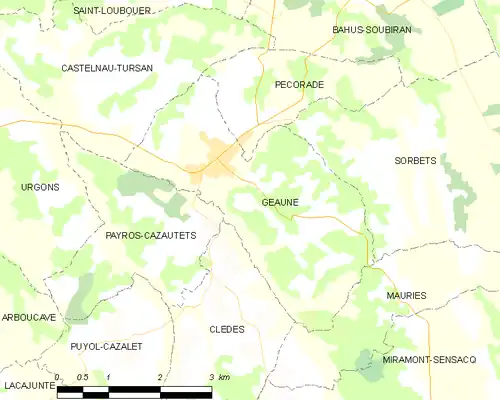 Detailkaart van de gemeente