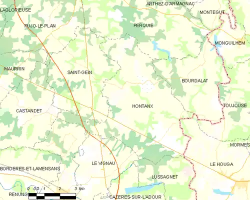 Detailkaart van de gemeente