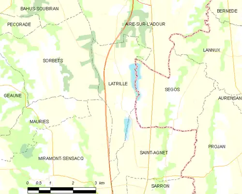 Detailkaart van de gemeente