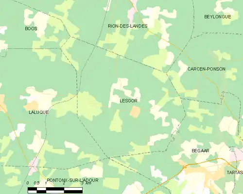 Detailkaart van de gemeente