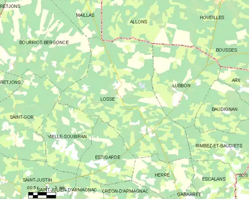 Detailkaart van de gemeente