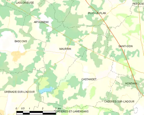 Detailkaart van de gemeente