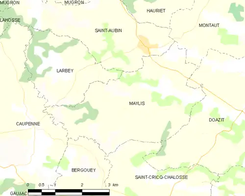 Detailkaart van de gemeente