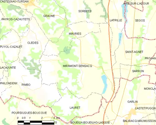 Detailkaart van de gemeente